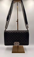 Chanel Boy Bag Old Medium — Black Quilted Calfskin, Ruthenium Hardware