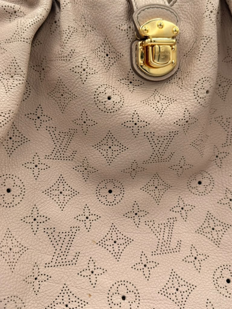 Louis Vuitton Mahina XL Hobo — Blush Pink Perforated Leather, Gold Hardware