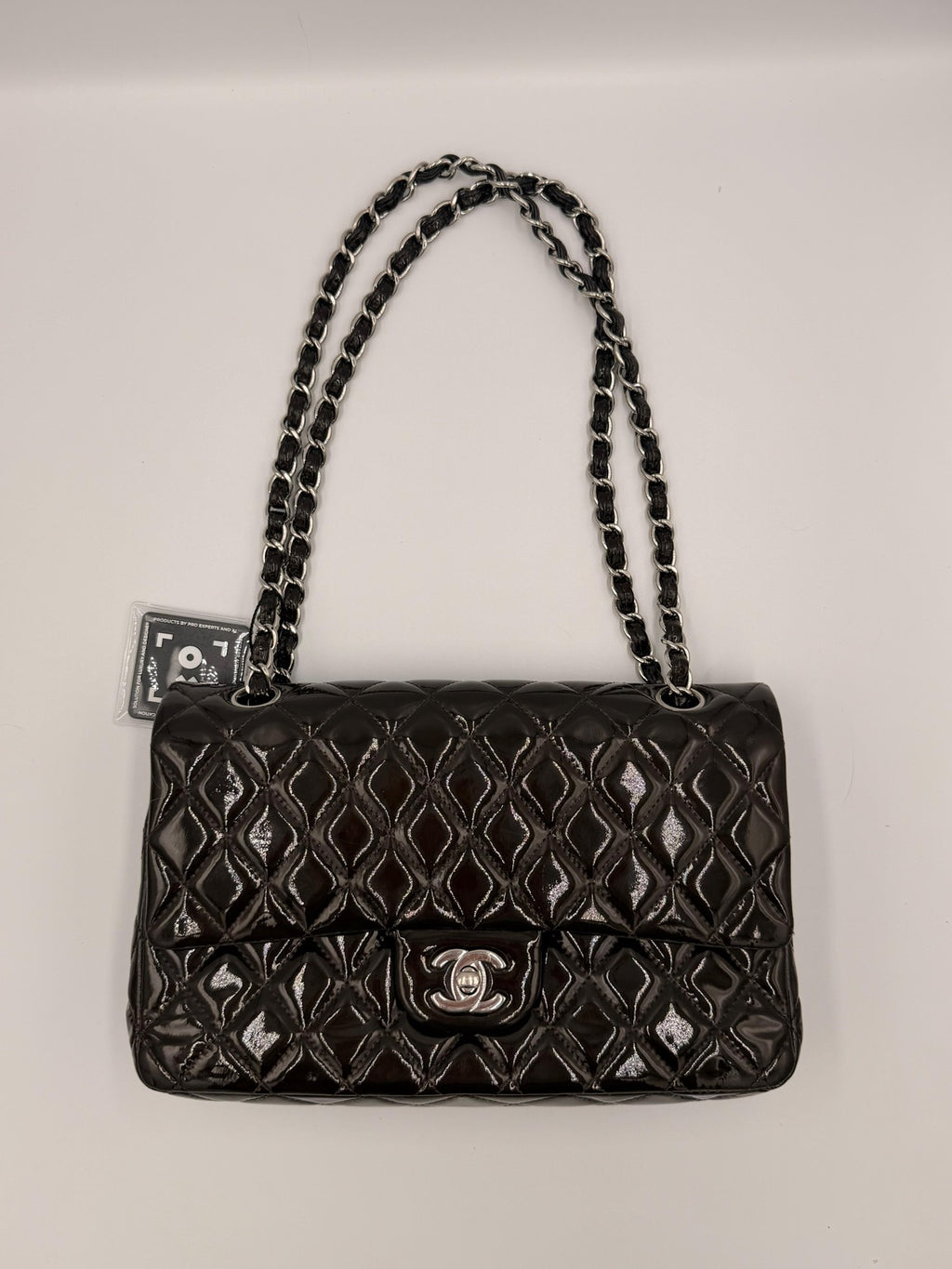 Chanel Classic Medium Double Flap Bag — Dark Brown Patent Leather