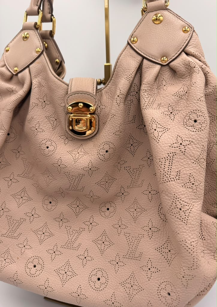 Louis Vuitton Mahina XL Hobo — Blush Pink Perforated Leather, Gold Hardware