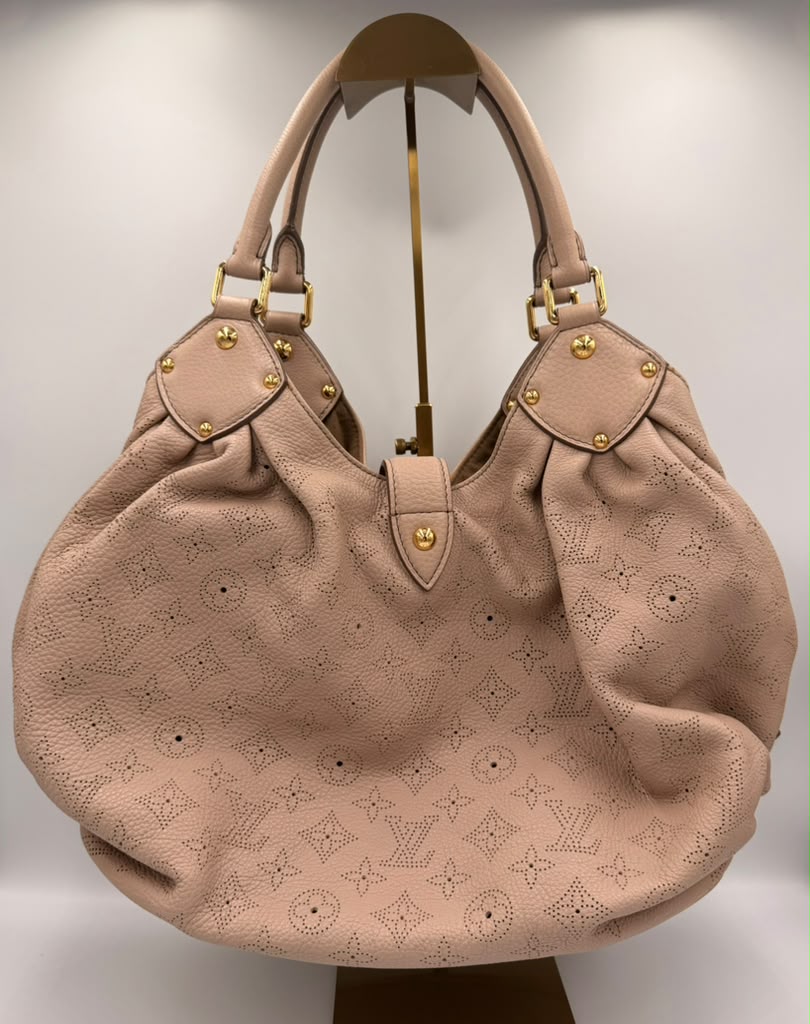 Louis Vuitton Mahina XL Hobo — Blush Pink Perforated Leather, Gold Hardware