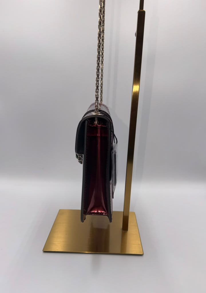 Bvlgari Serpenti Forever Flap Bag — Metallic Raspberry Patent Leather