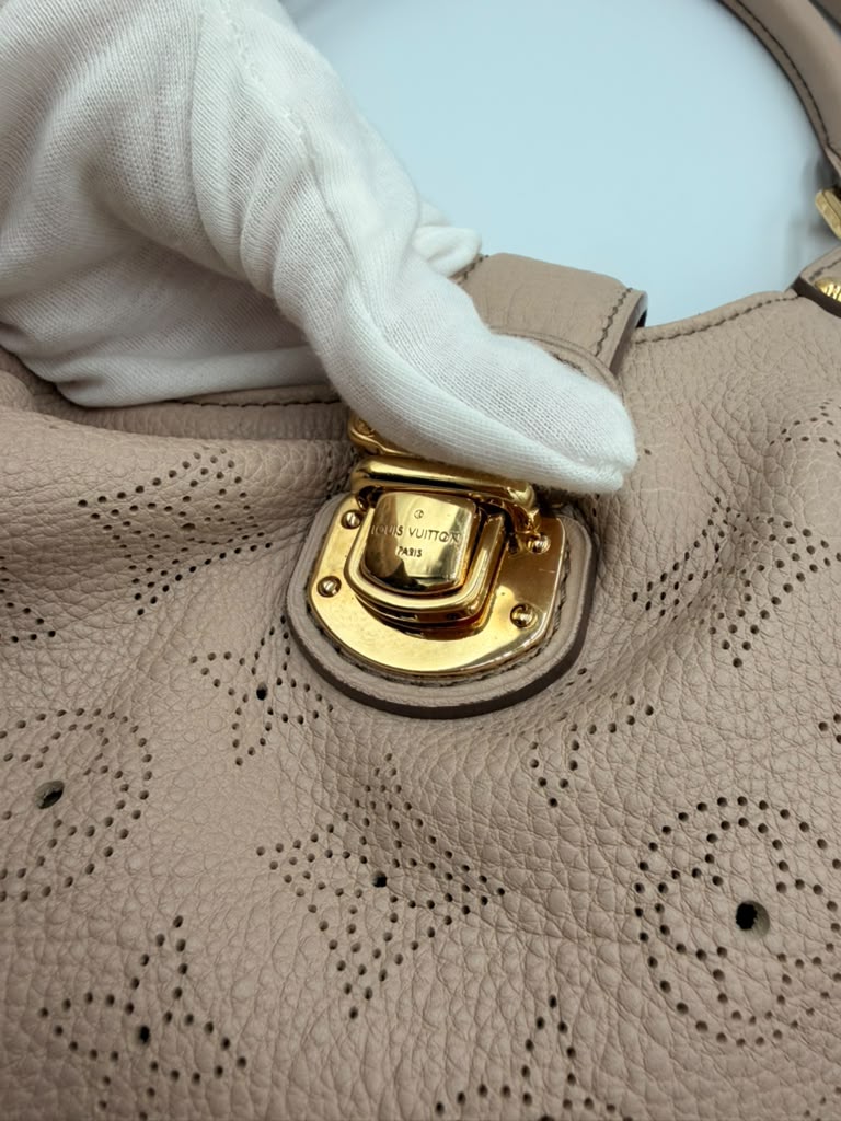 Louis Vuitton Mahina XL Hobo — Blush Pink Perforated Leather, Gold Hardware