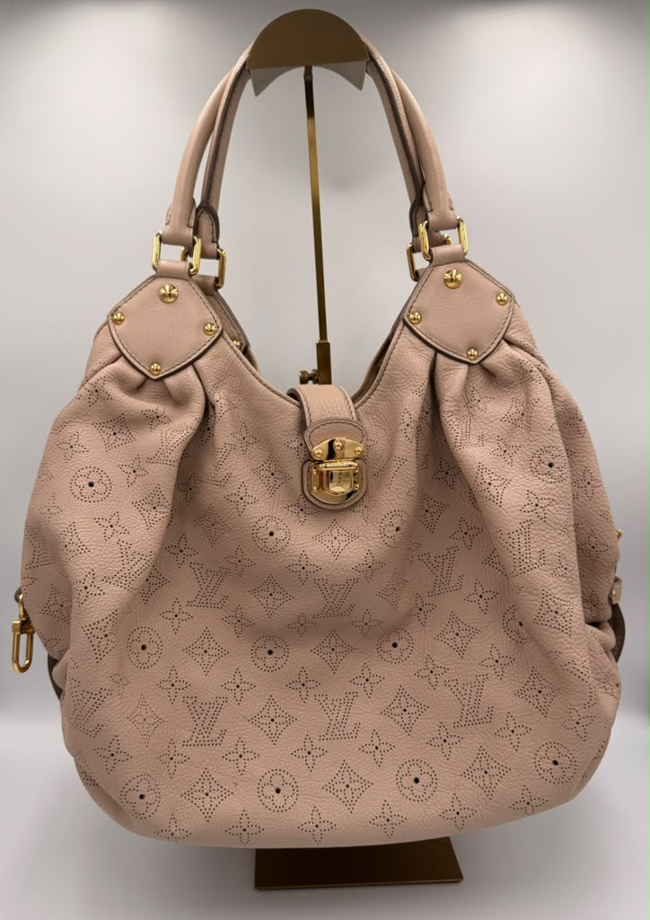 Louis Vuitton Mahina XL Hobo — Blush Pink Perforated Leather, Gold Hardware