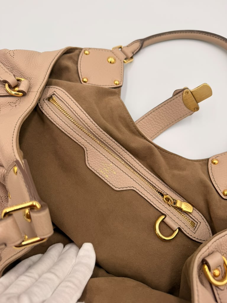 Louis Vuitton Mahina XL Hobo — Blush Pink Perforated Leather, Gold Hardware