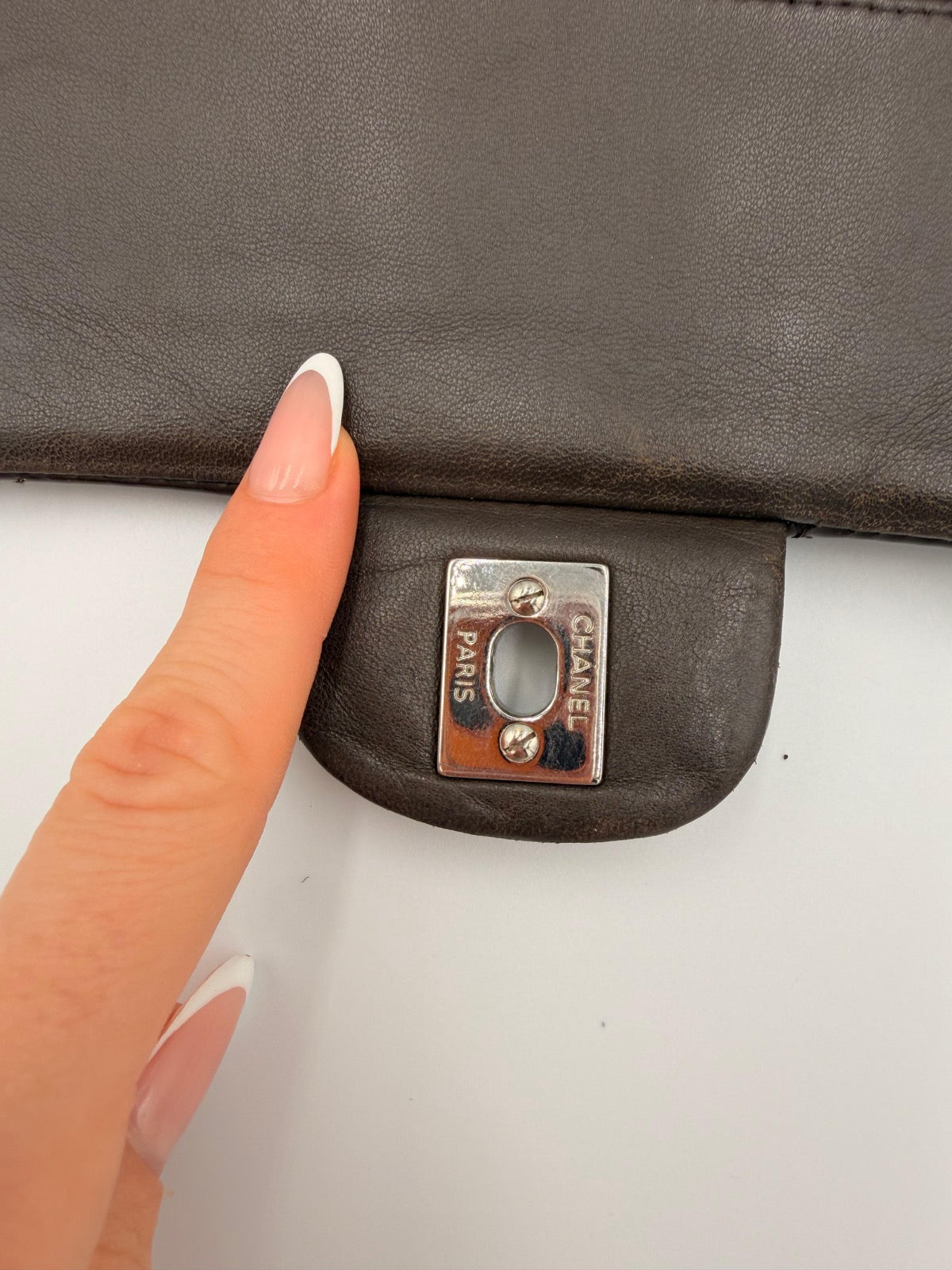 Chanel Classic Medium Double Flap Bag — Dark Brown Patent Leather