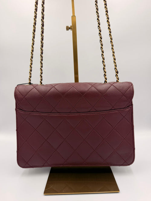 Chanel Beauty Lock Quilted Flap Bag — Burgundy