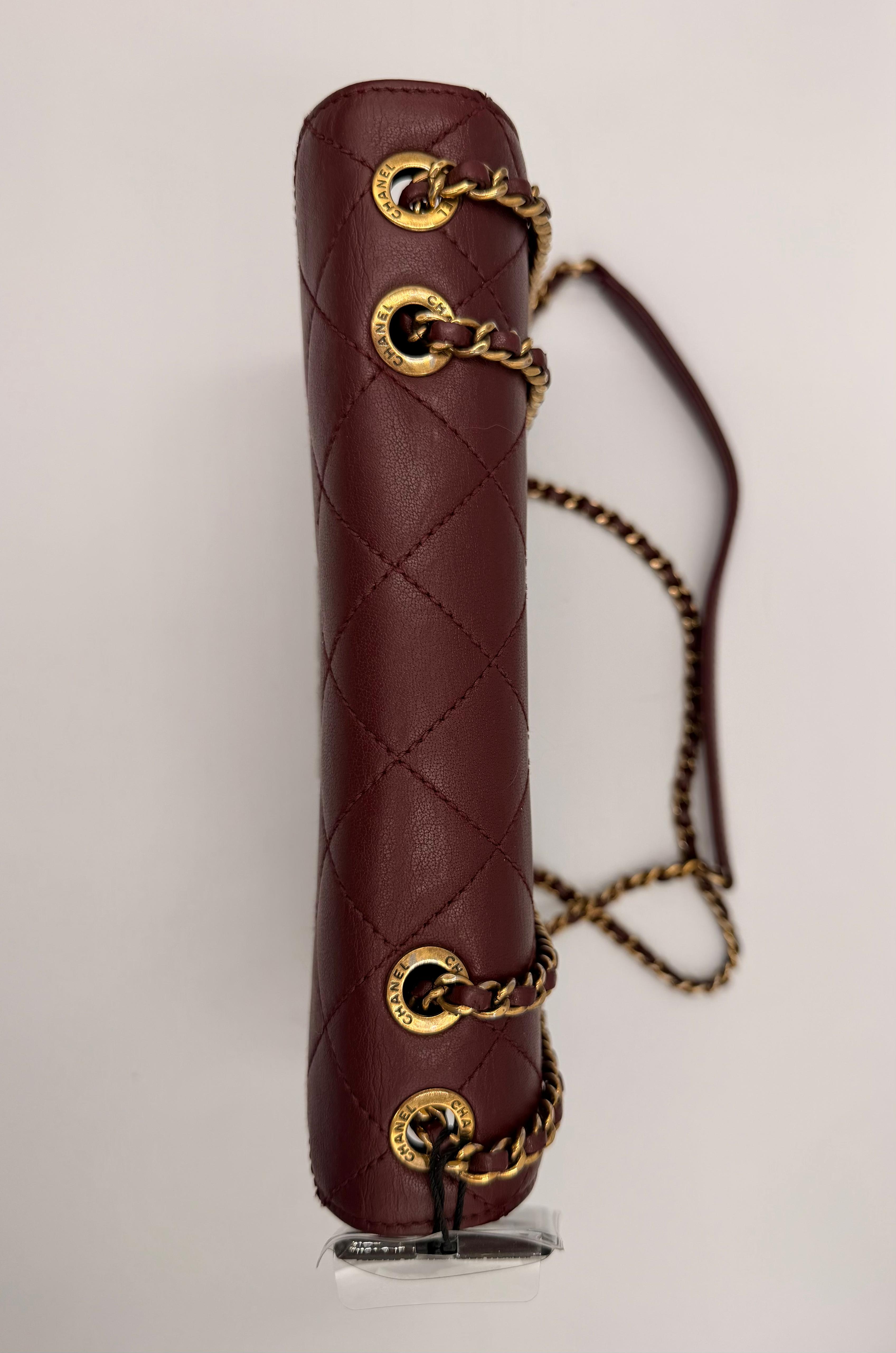Chanel Beauty Lock Quilted Flap Bag — Burgundy