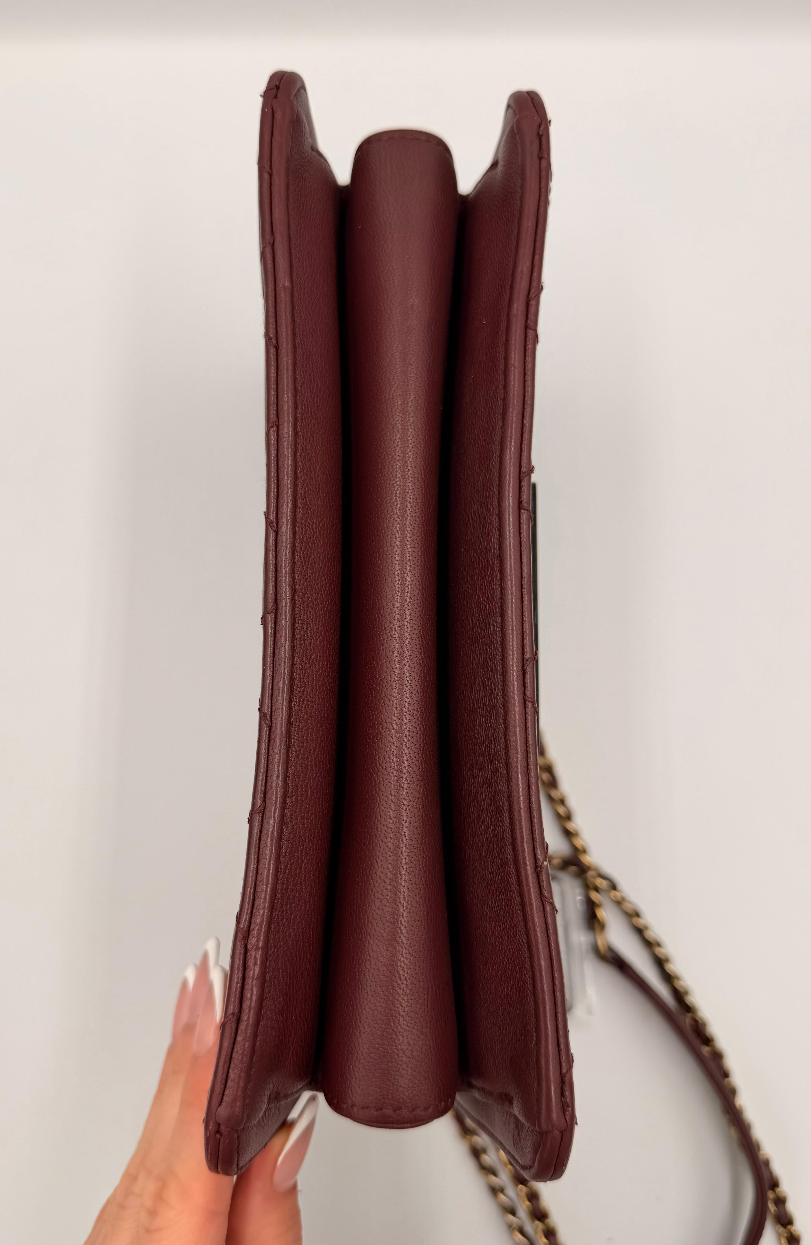 Chanel Beauty Lock Quilted Flap Bag — Burgundy