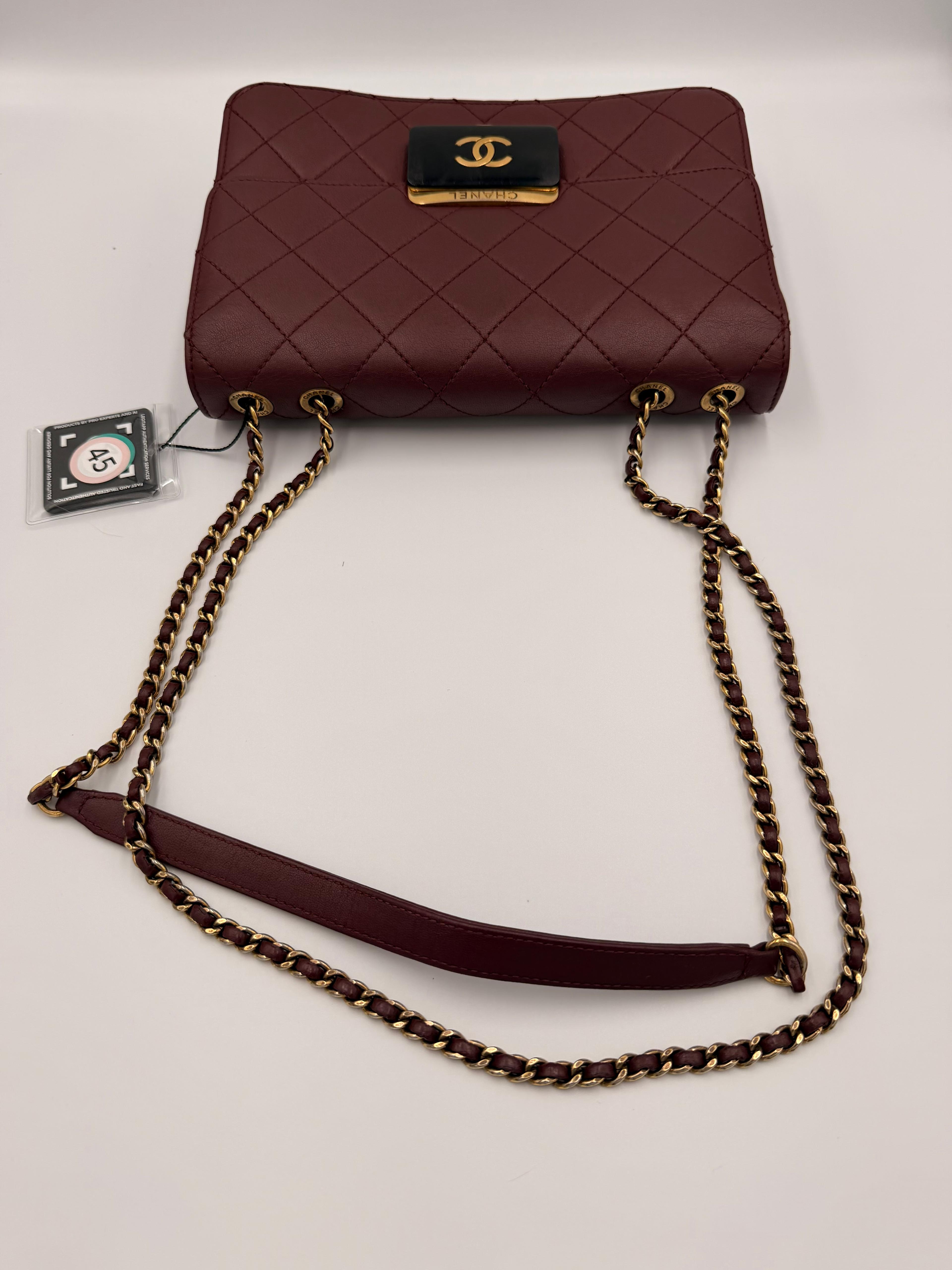 Chanel Beauty Lock Quilted Flap Bag — Burgundy