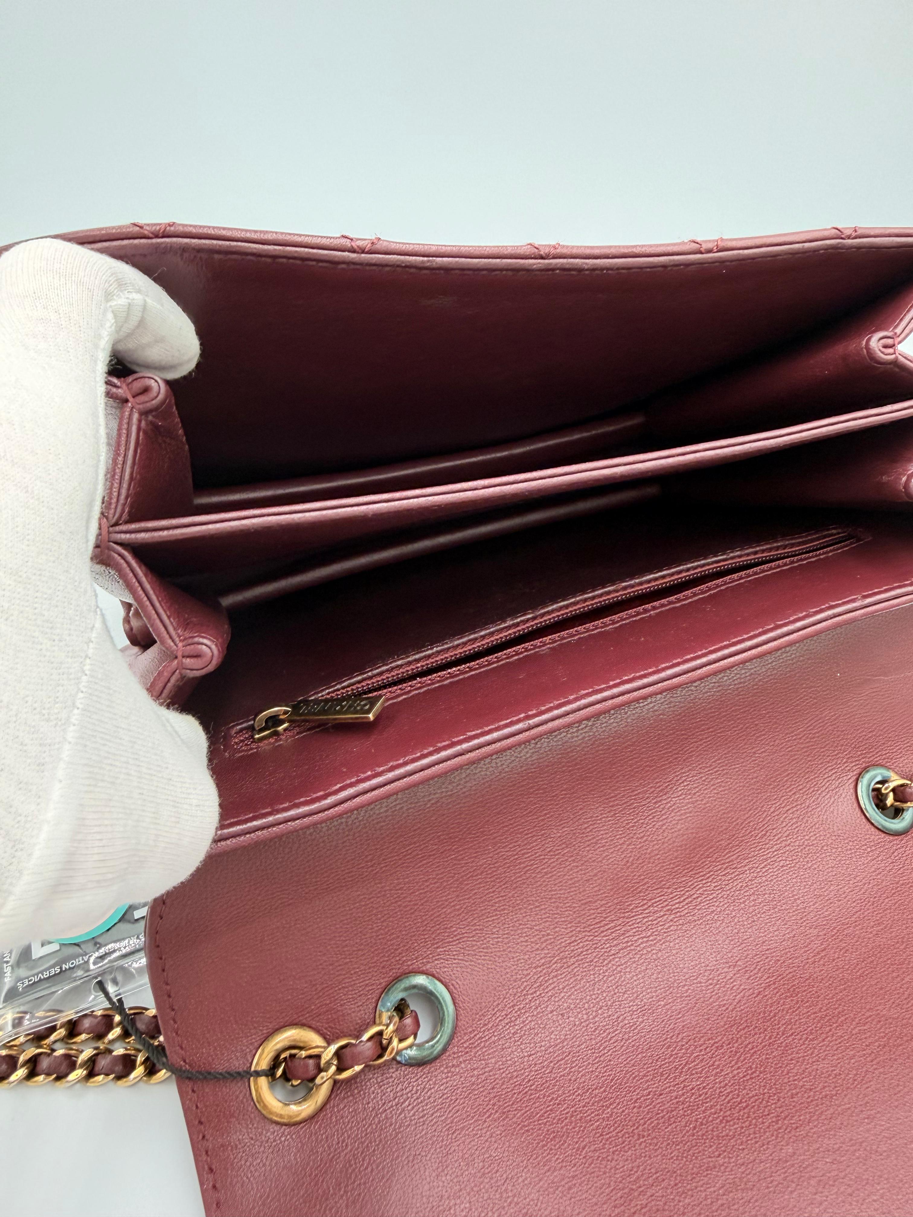 Chanel Beauty Lock Quilted Flap Bag — Burgundy