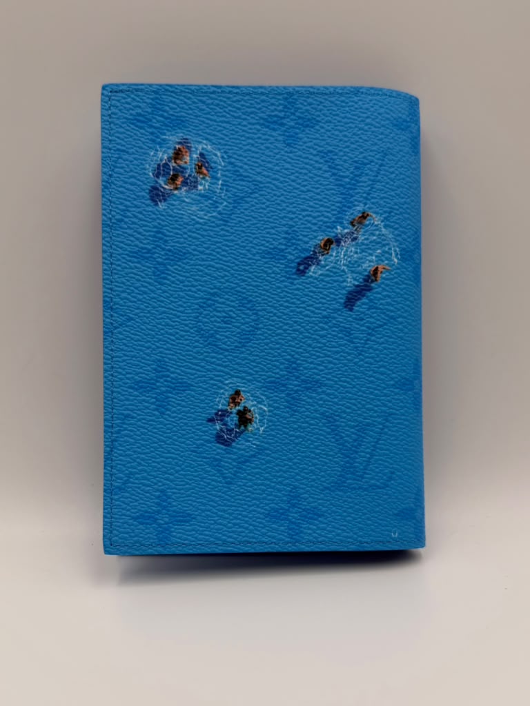 Louis Vuitton Passport Cover — Monogram Taigarama Blue Swimmers (Limited Edition)