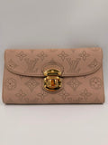 Louis Vuitton Mahina Amelia Wallet — Blush Pink Perforated Leather, Gold Hardware