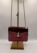 Bvlgari Serpenti Forever Flap Bag — Metallic Raspberry Patent Leather