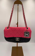 Chanel Bicolor Quilted Flap Bag — Pink/Navy Lambskin