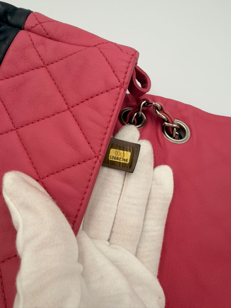 Chanel Bicolor Quilted Flap Bag — Pink/Navy Lambskin