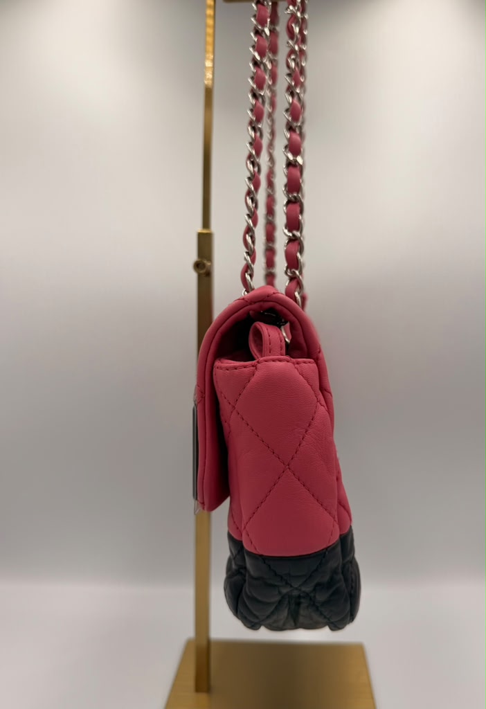 Chanel Bicolor Quilted Flap Bag — Pink/Navy Lambskin