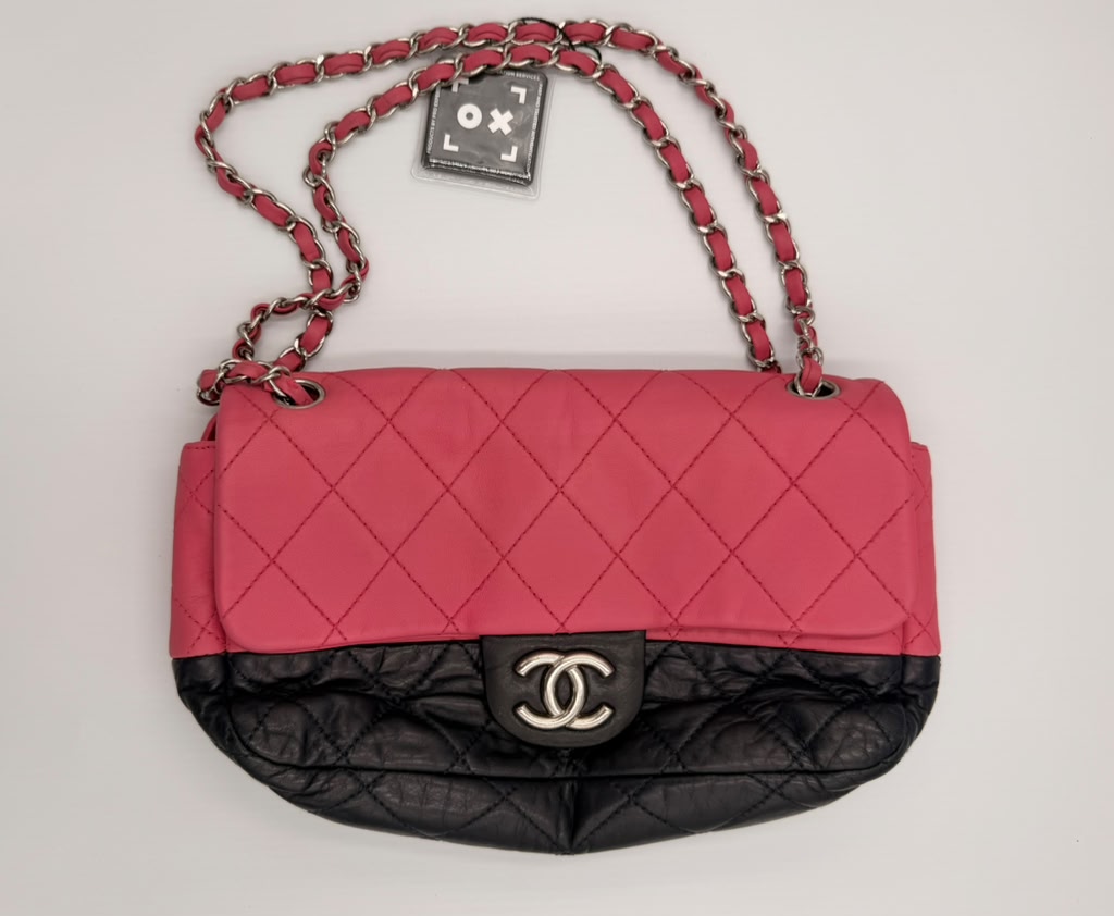 Chanel Bicolor Quilted Flap Bag — Pink/Navy Lambskin