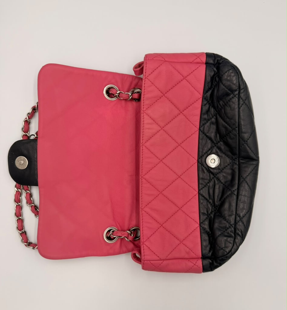 Chanel Bicolor Quilted Flap Bag — Pink/Navy Lambskin