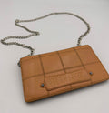 Chanel Chocolate Bar Quilted Caviar Wallet on Chain — Beige