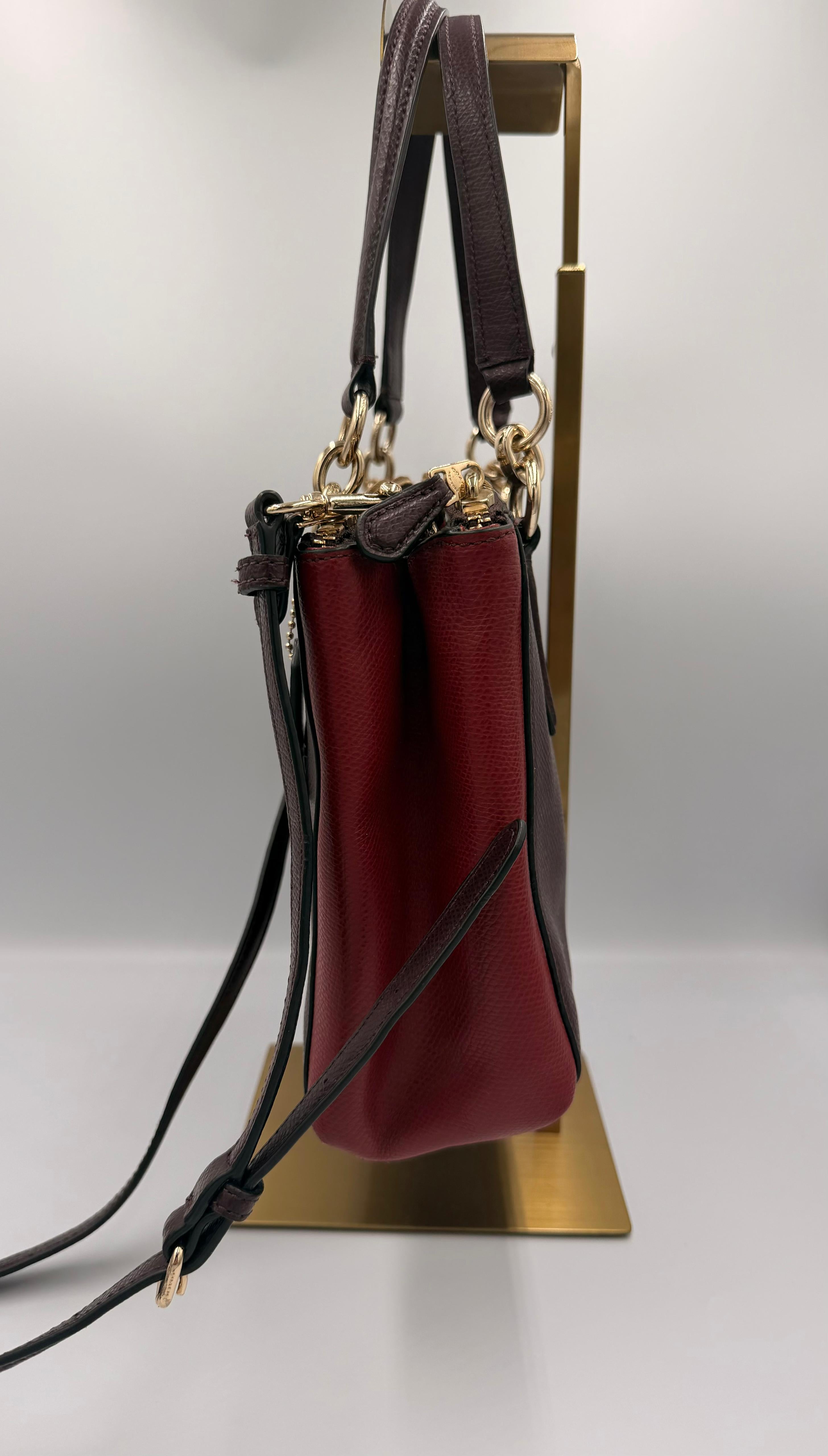Coach Mini Christie Carryall Crossbody — Oxblood/Red Colorblock