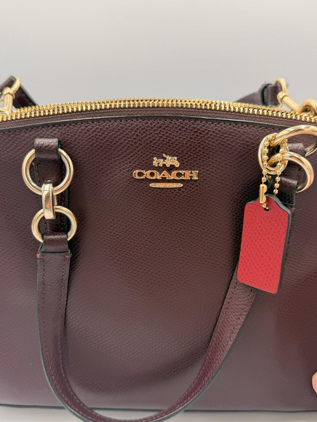 Coach Mini Christie Carryall Crossbody — Oxblood/Red Colorblock