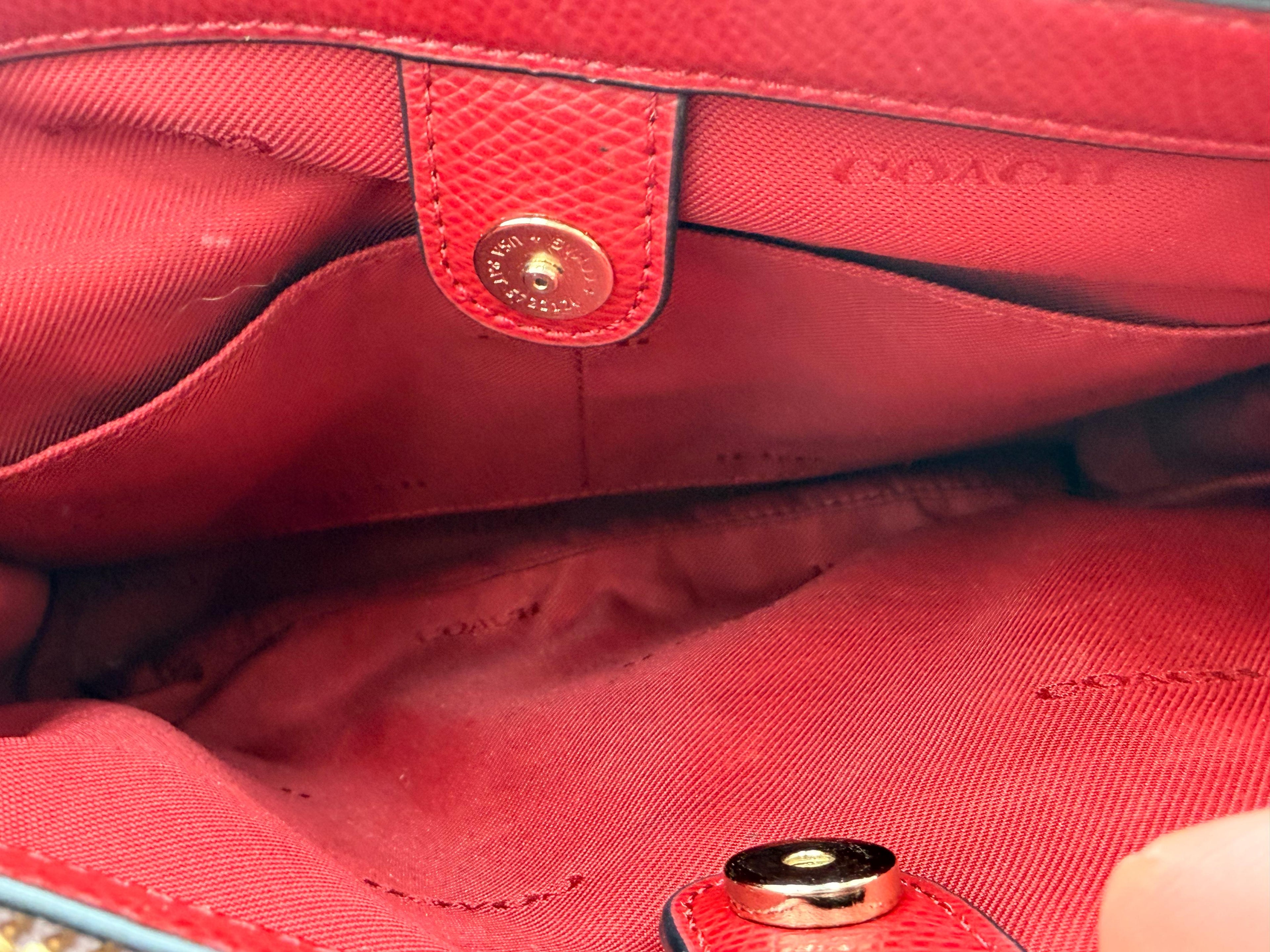 Coach Mini Christie Carryall Crossbody — Oxblood/Red Colorblock
