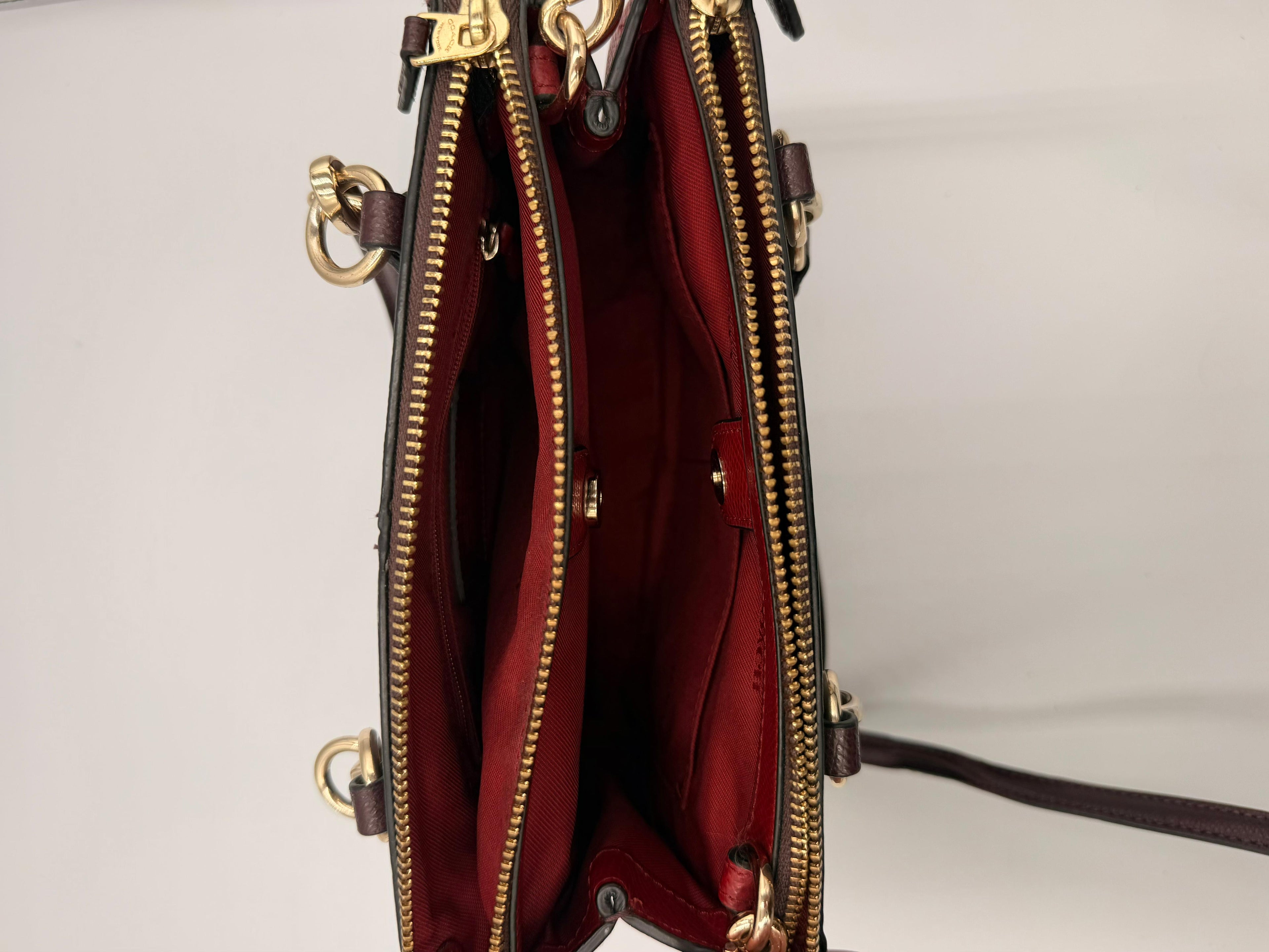 Coach Mini Christie Carryall Crossbody — Oxblood/Red Colorblock