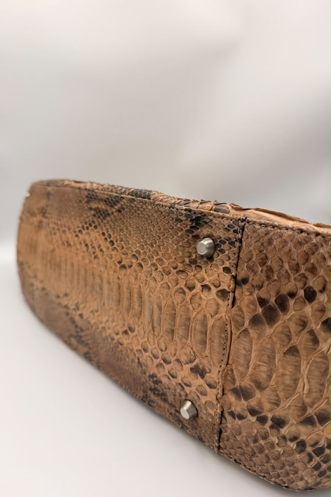 Cole Haan Collection Genuine Python Tote — Natural Tan
