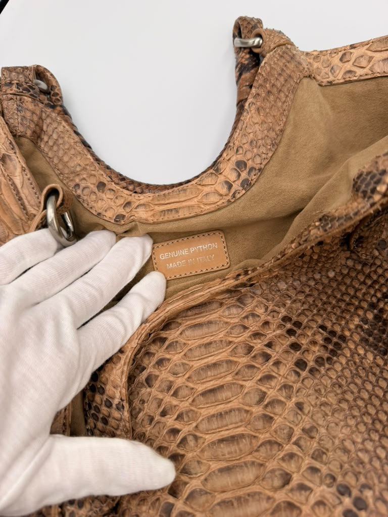 Cole Haan Collection Genuine Python Tote — Natural Tan