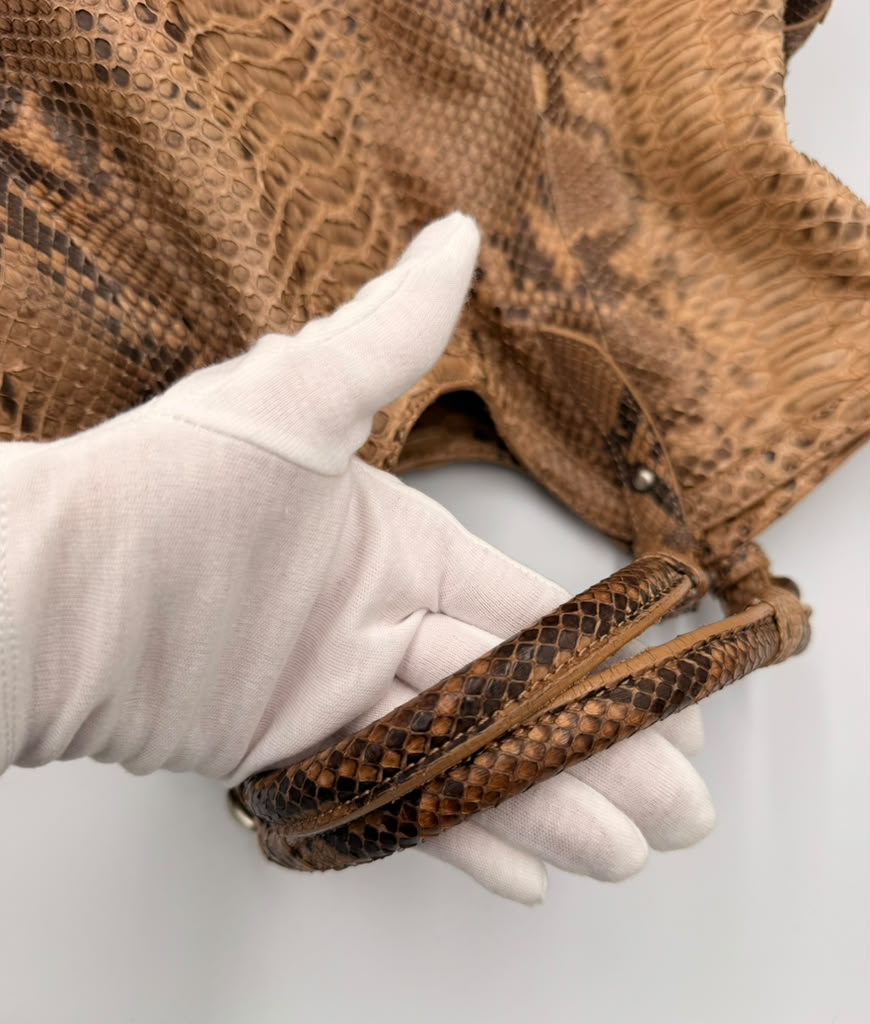 Cole Haan Collection Genuine Python Tote — Natural Tan