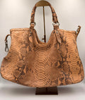 Cole Haan Collection Genuine Python Tote — Natural Tan
