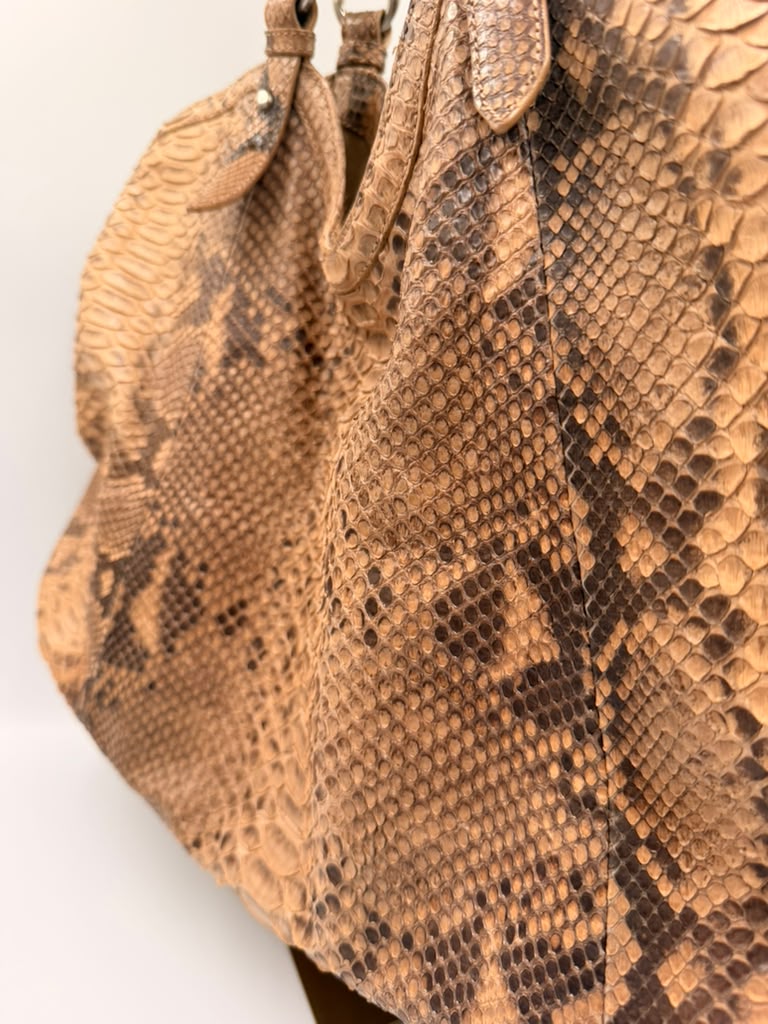 Cole Haan Collection Genuine Python Tote — Natural Tan