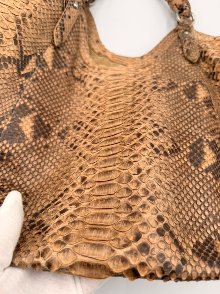 Cole Haan Collection Genuine Python Tote — Natural Tan