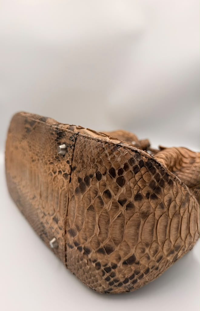 Cole Haan Collection Genuine Python Tote — Natural Tan