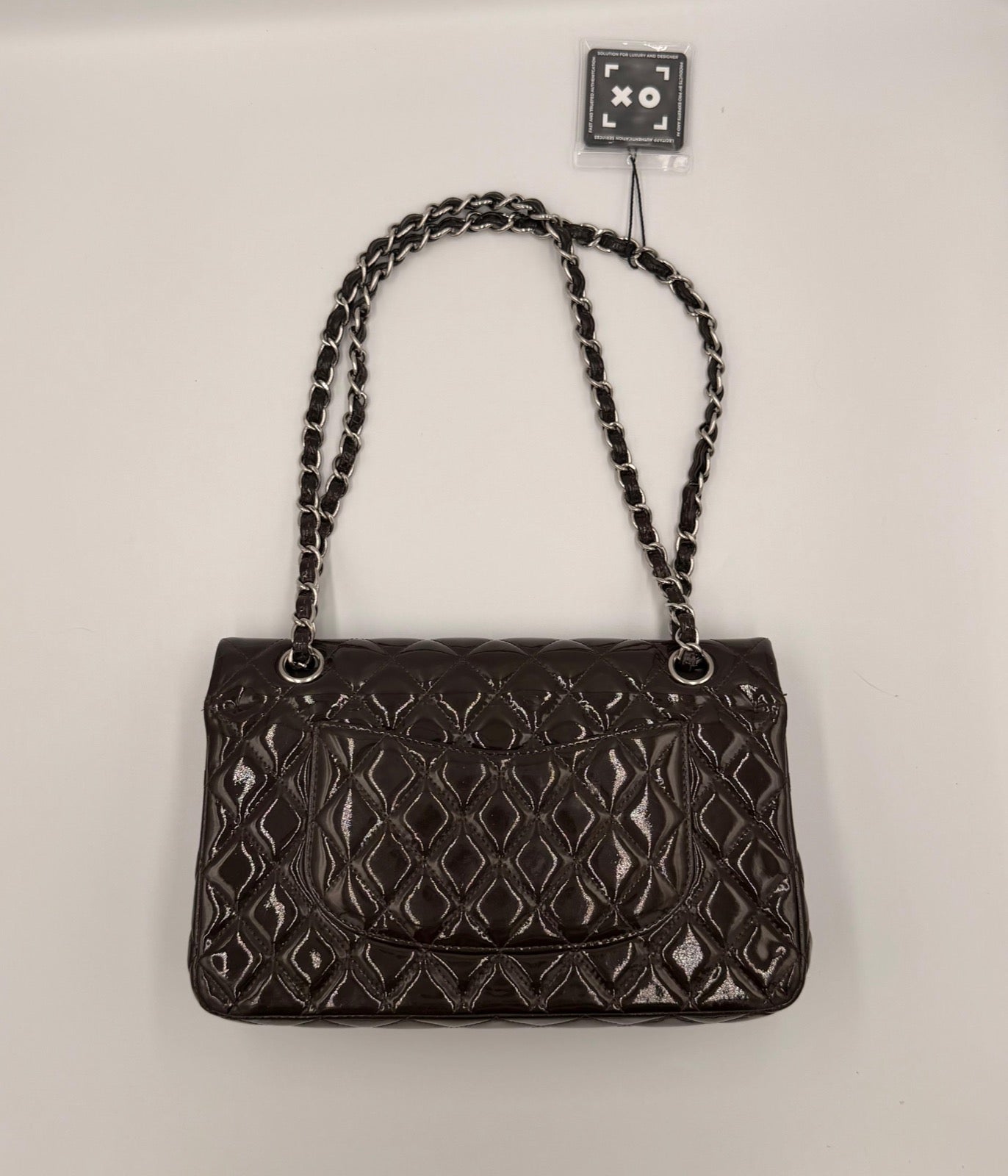 Chanel Classic Medium Double Flap Bag — Dark Brown Patent Leather