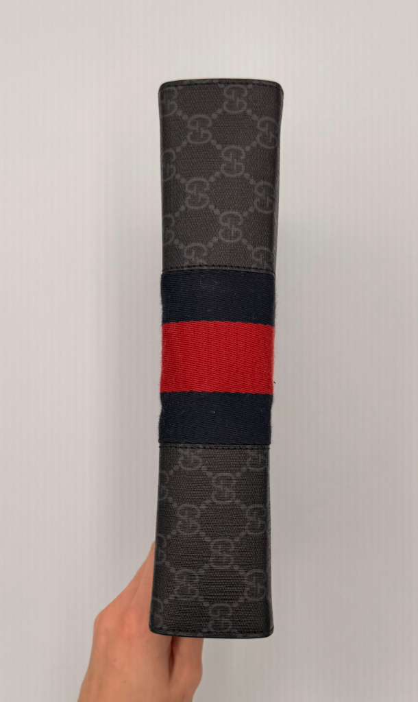 Gucci GG Supreme Web Pouch — Black/Grey