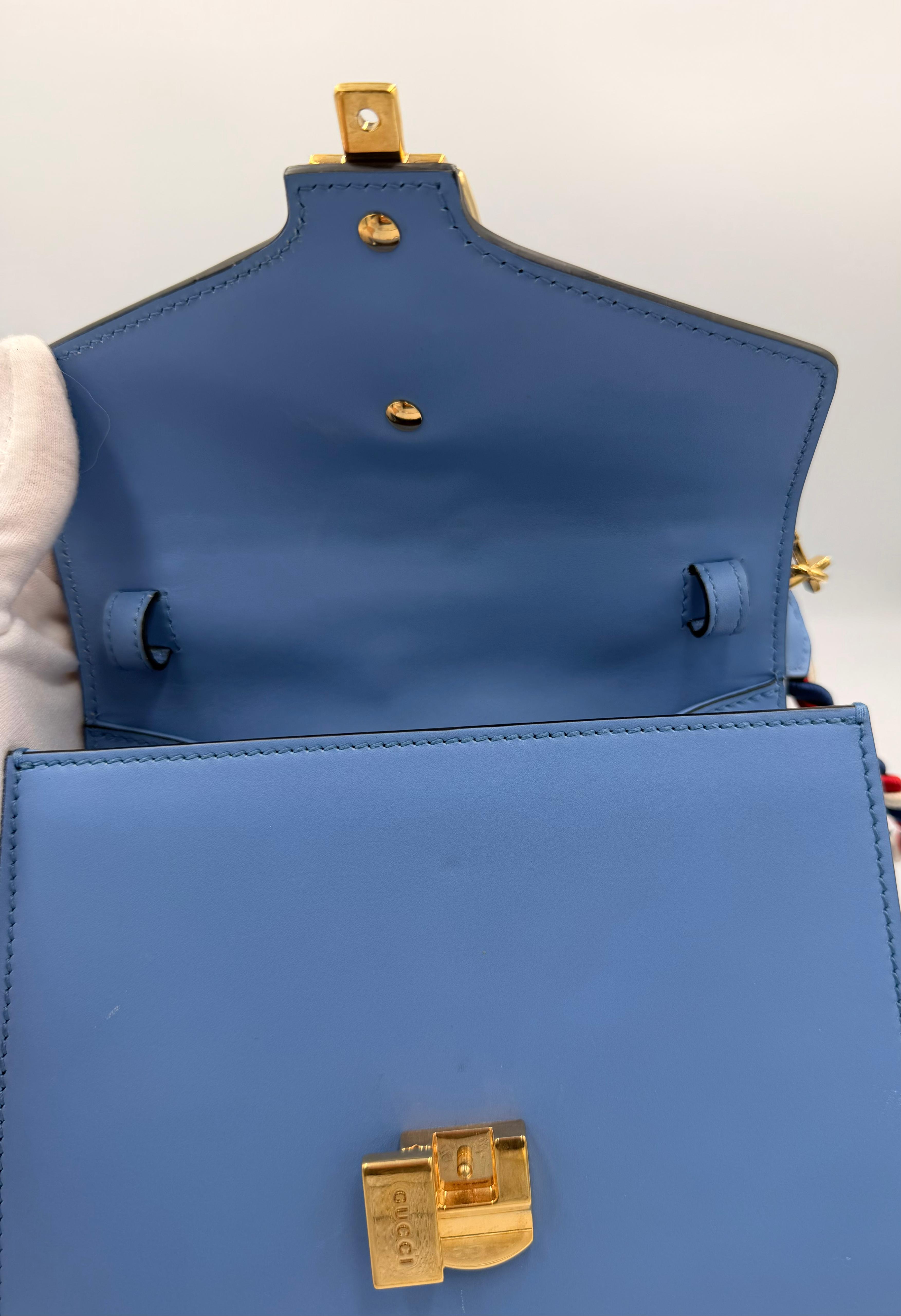 Gucci Sylvie Mini Top Handle Bag — Light Blue (c. 2018)