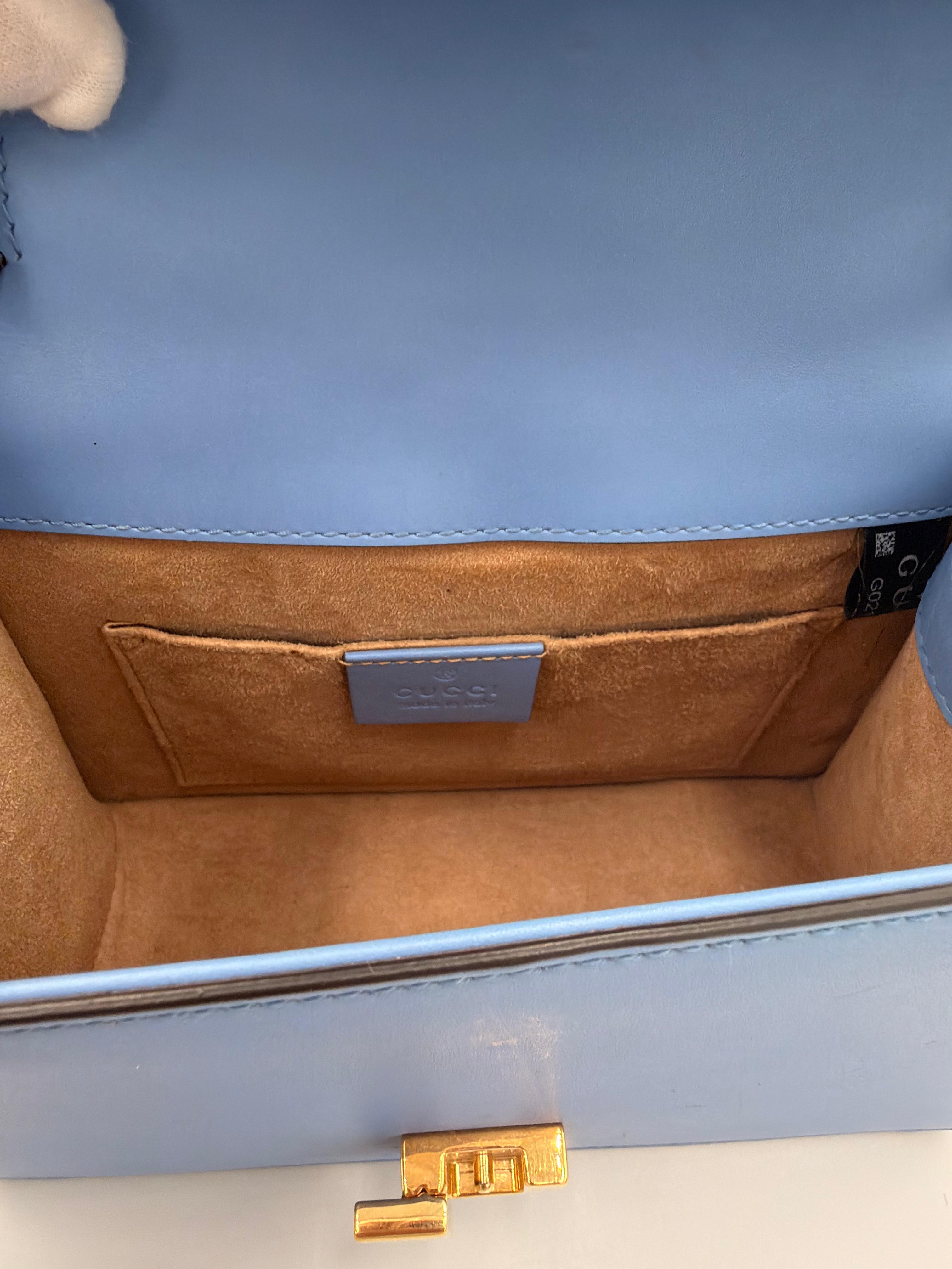 Gucci Sylvie Mini Top Handle Bag — Light Blue (c. 2018)