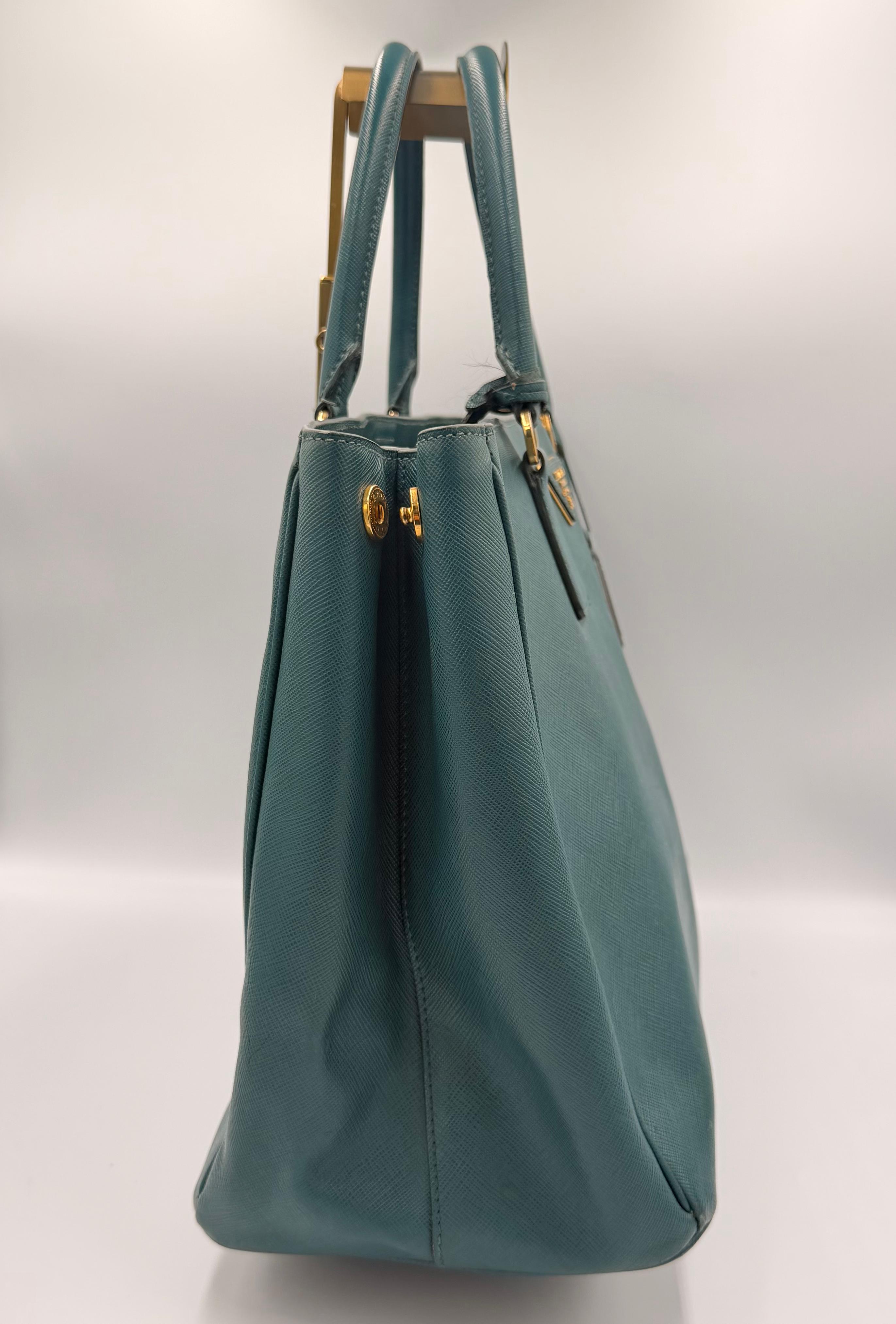 Prada Galleria Large Saffiano Tote — Teal