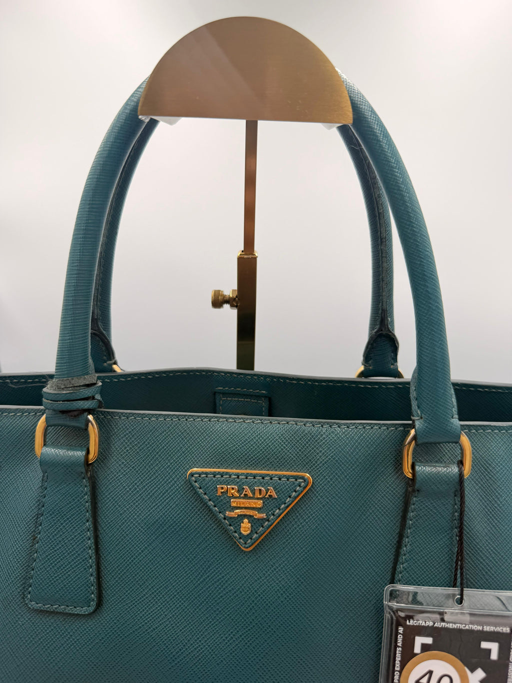 Prada Galleria Large Saffiano Tote — Teal