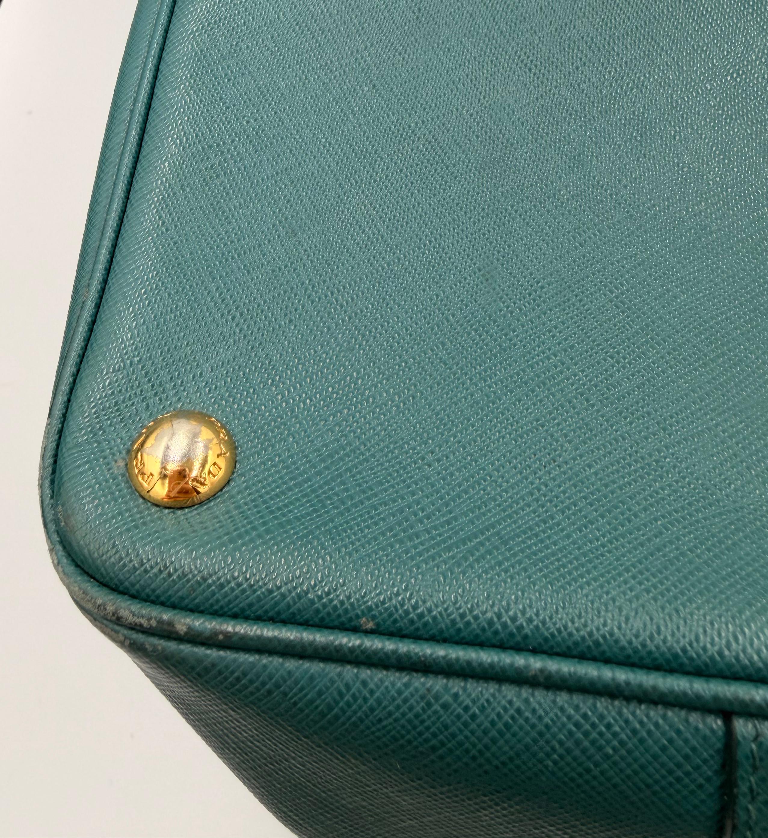 Prada Galleria Large Saffiano Tote — Teal