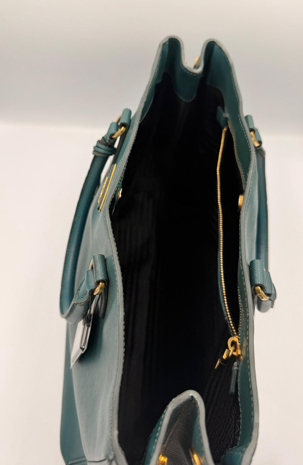 Prada Galleria Large Saffiano Tote — Teal